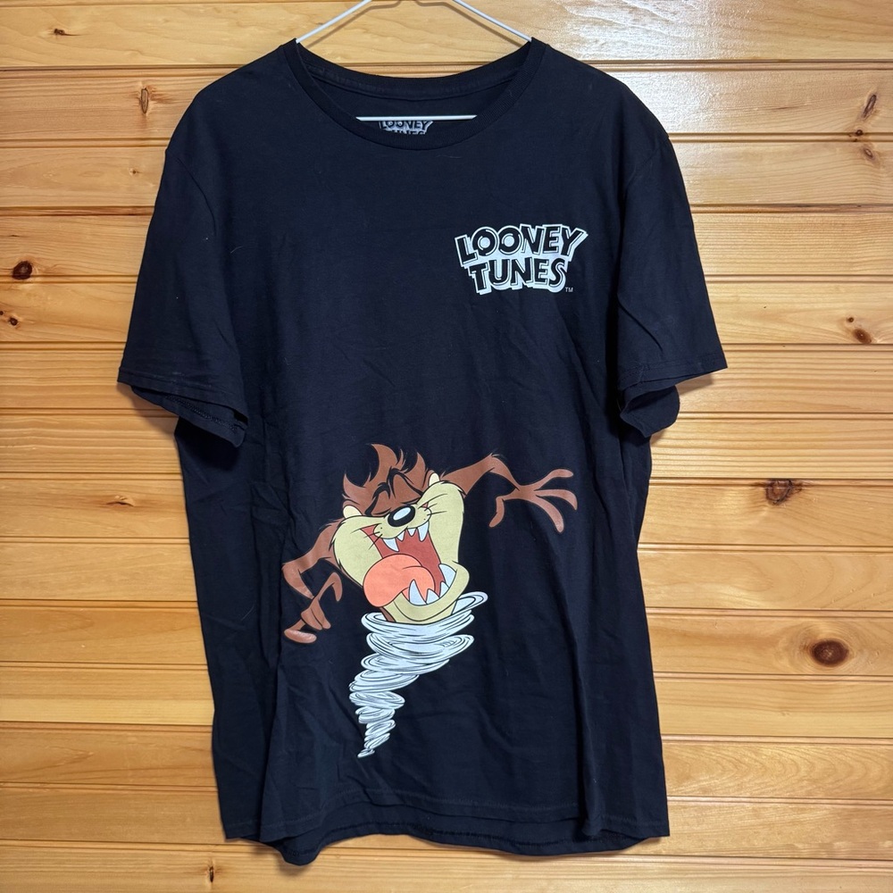 Looney Tunes Taz Bugs Marvin Black Tee Large
